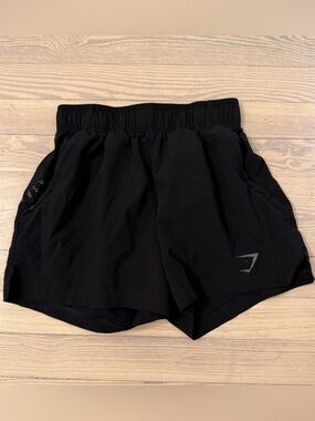 GYMSHARK Women’s Black Zipper Pocket Active Gym Shorts Size XS